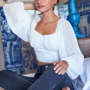 💚 CROP MILKMAID BLOUSE SHEIN